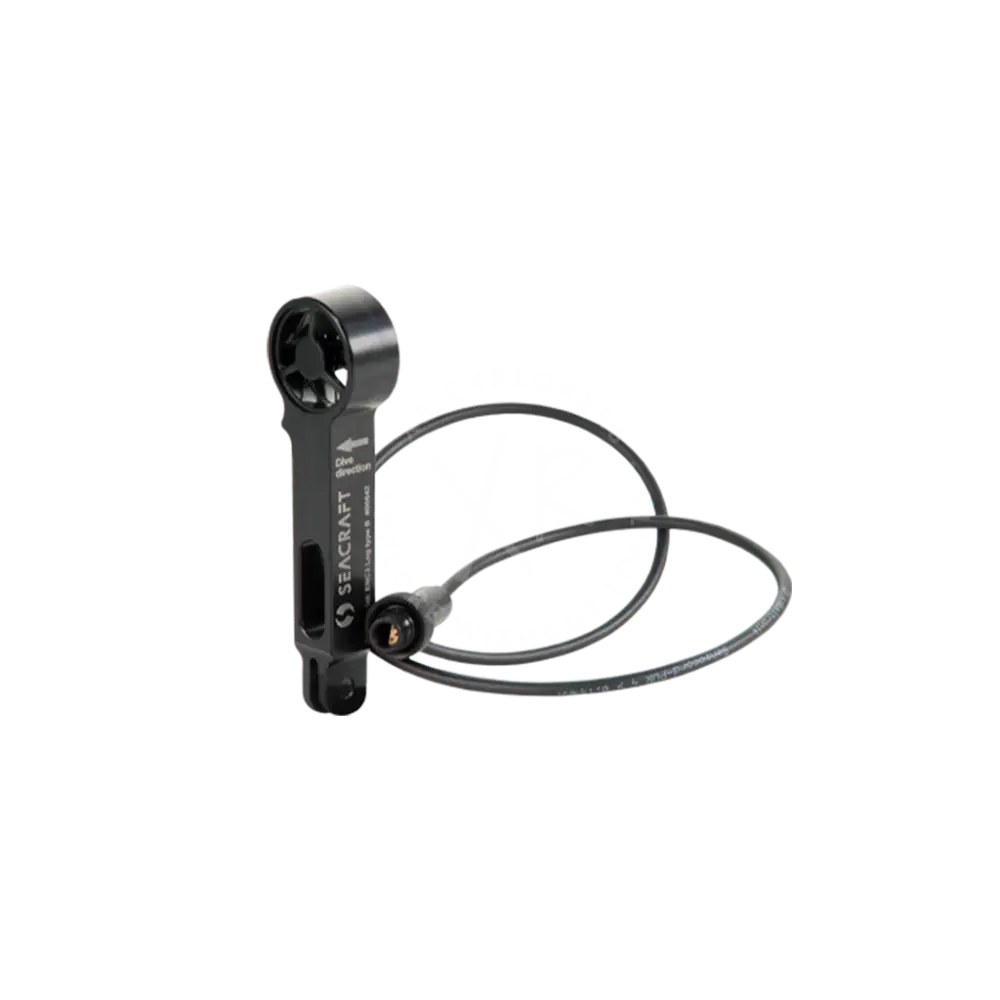 Black enc speed sensor seacraft wind direction sensor with sleek metallic finish and coiled cable back side view