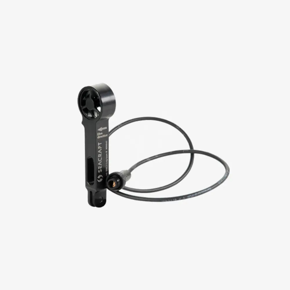 Black enc speed sensor seacraft wind direction sensor with sleek metallic finish and coiled cable back side view