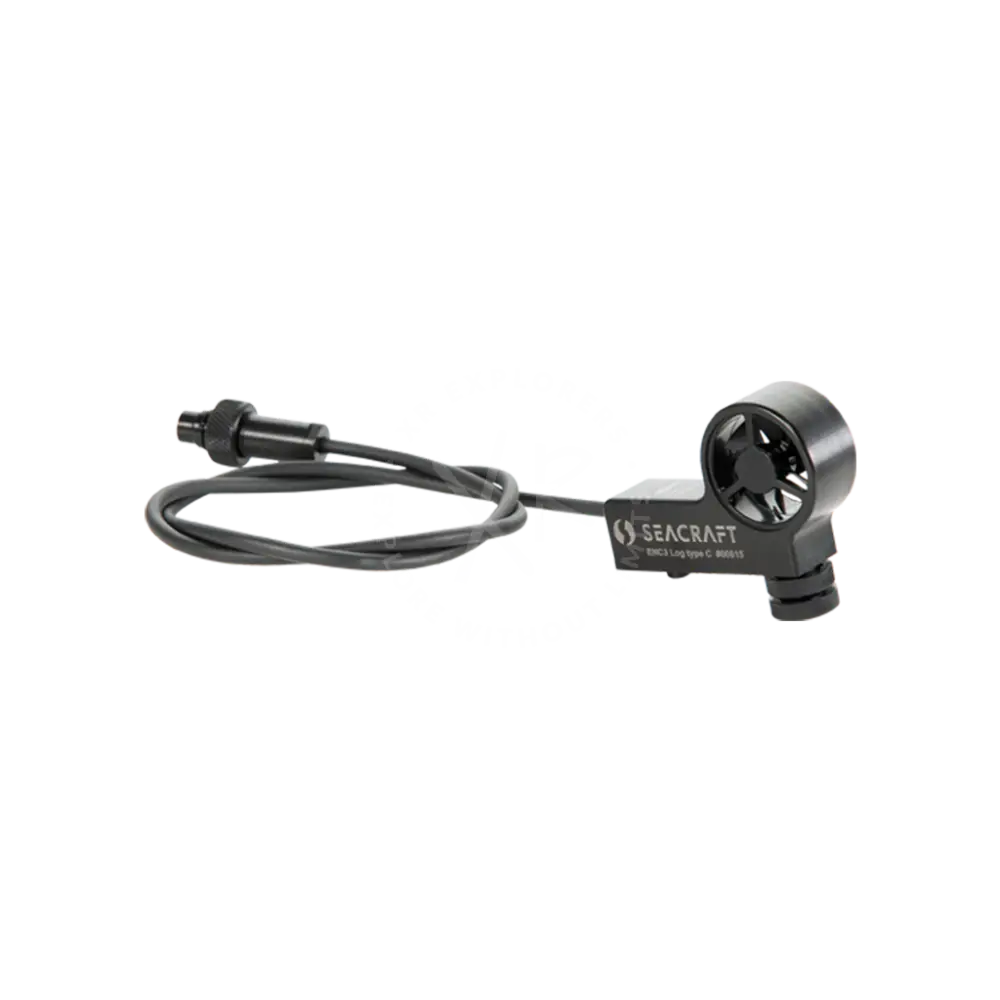 Black ENC speed sensor wind speed sensor with coiled cable and metallic housing for seacraft use