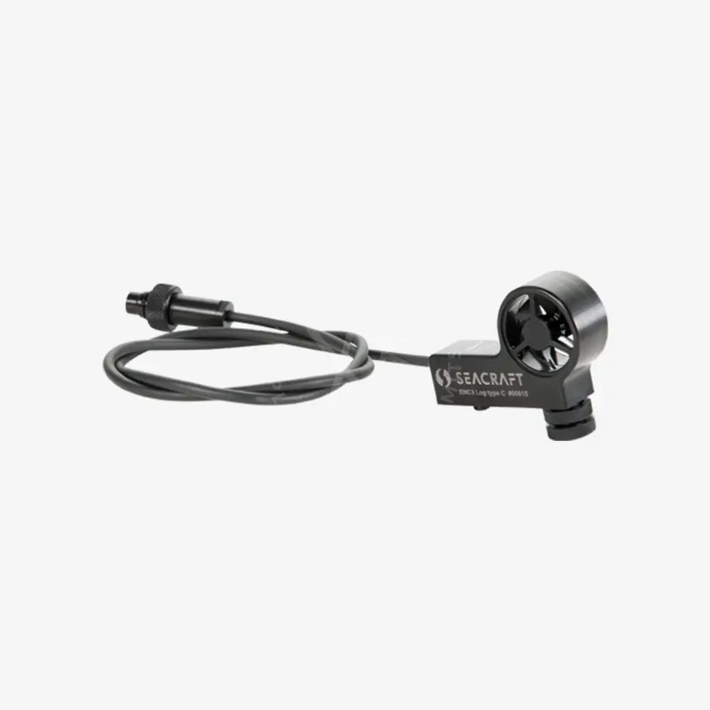 Black ENC speed sensor wind speed sensor with coiled cable and metallic housing for seacraft use