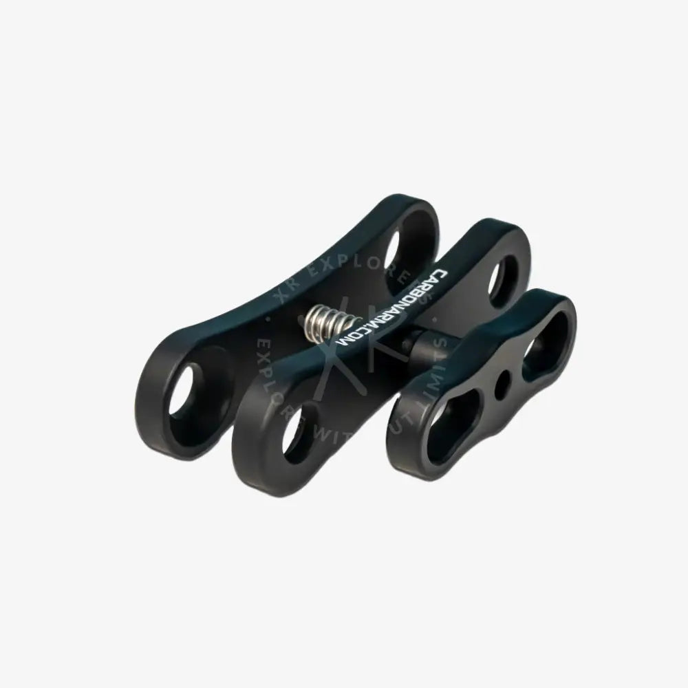 Black carbon fiber extra long diving clamp with spring mechanism and engraved branding for secure grip