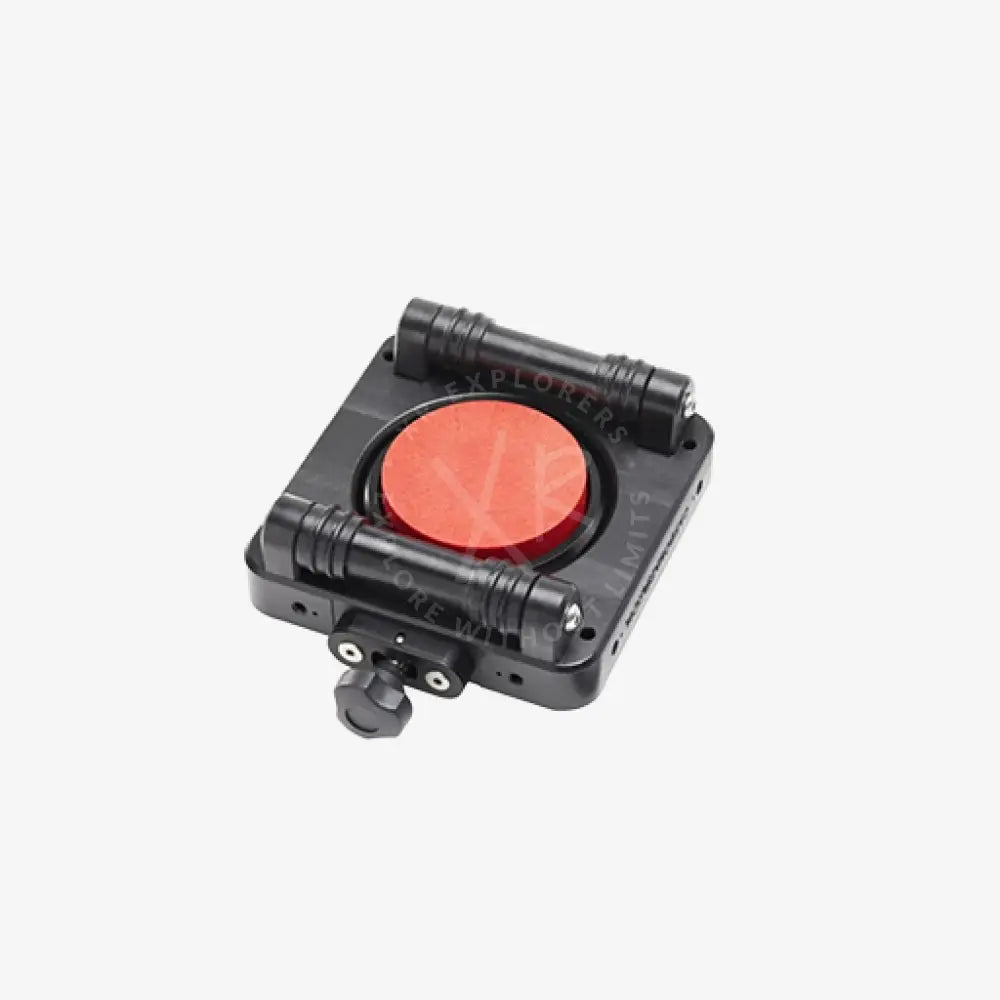 Black rectangular floating ring 150 g for moby with red circular button and black cylindrical handles on each side