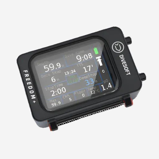 Divesoft Freedom Plus screen showing CCR Fixed Setpoint mode enabled