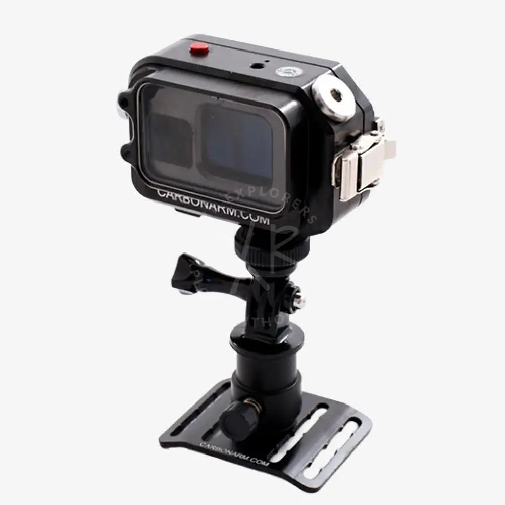 Black carbon airmatic waterproof housing with silver dial and red button for gopro kit buckle with quick release
