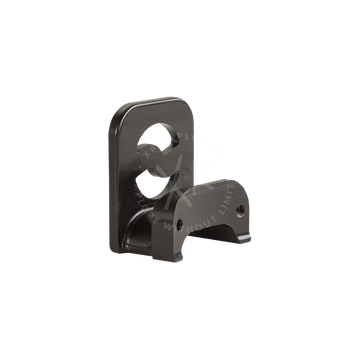Black metal wall-mounted gps cable winding holder with sleek modern design and two circular cutouts