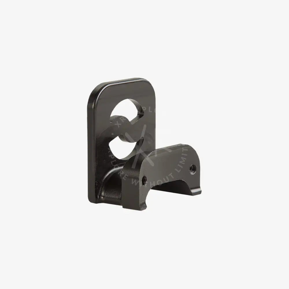 Black metal wall-mounted gps cable winding holder with sleek modern design and two circular cutouts