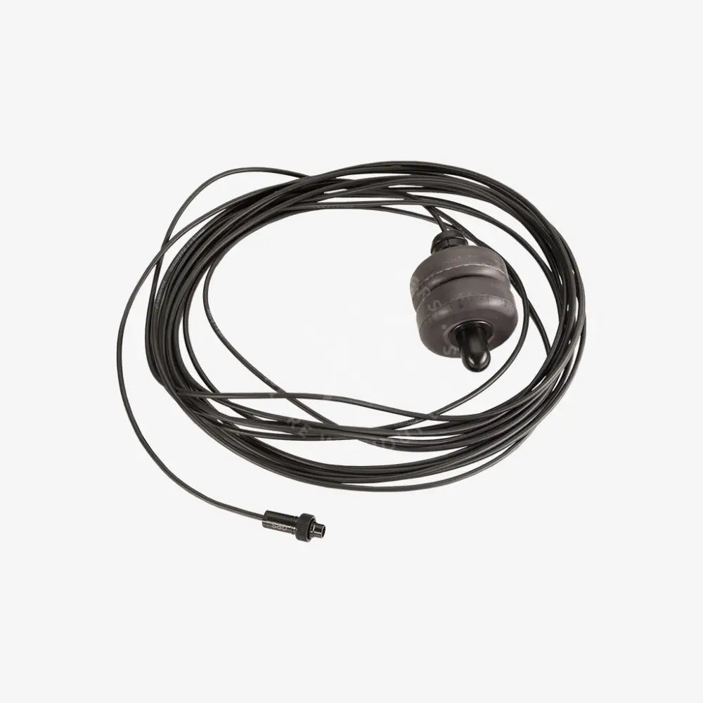 Gps set with buoy type b showing black coiled cable with metallic connector and cylindrical sensor head