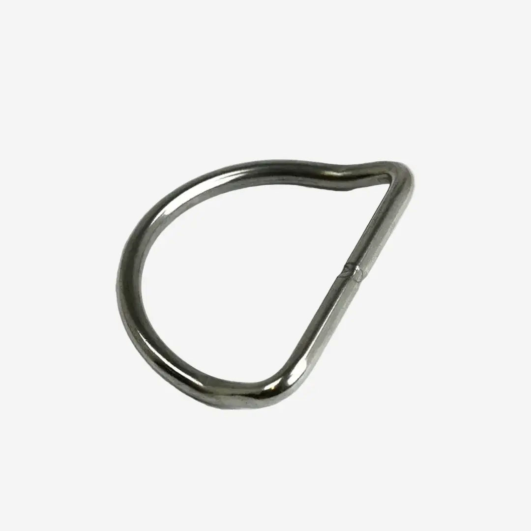 Metallic triangle-shaped object on a white background
