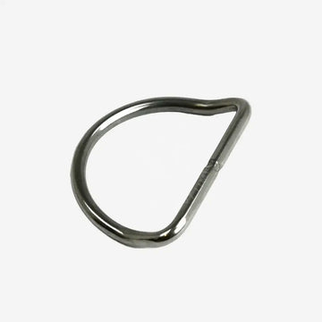 Metallic triangle-shaped object on a white background