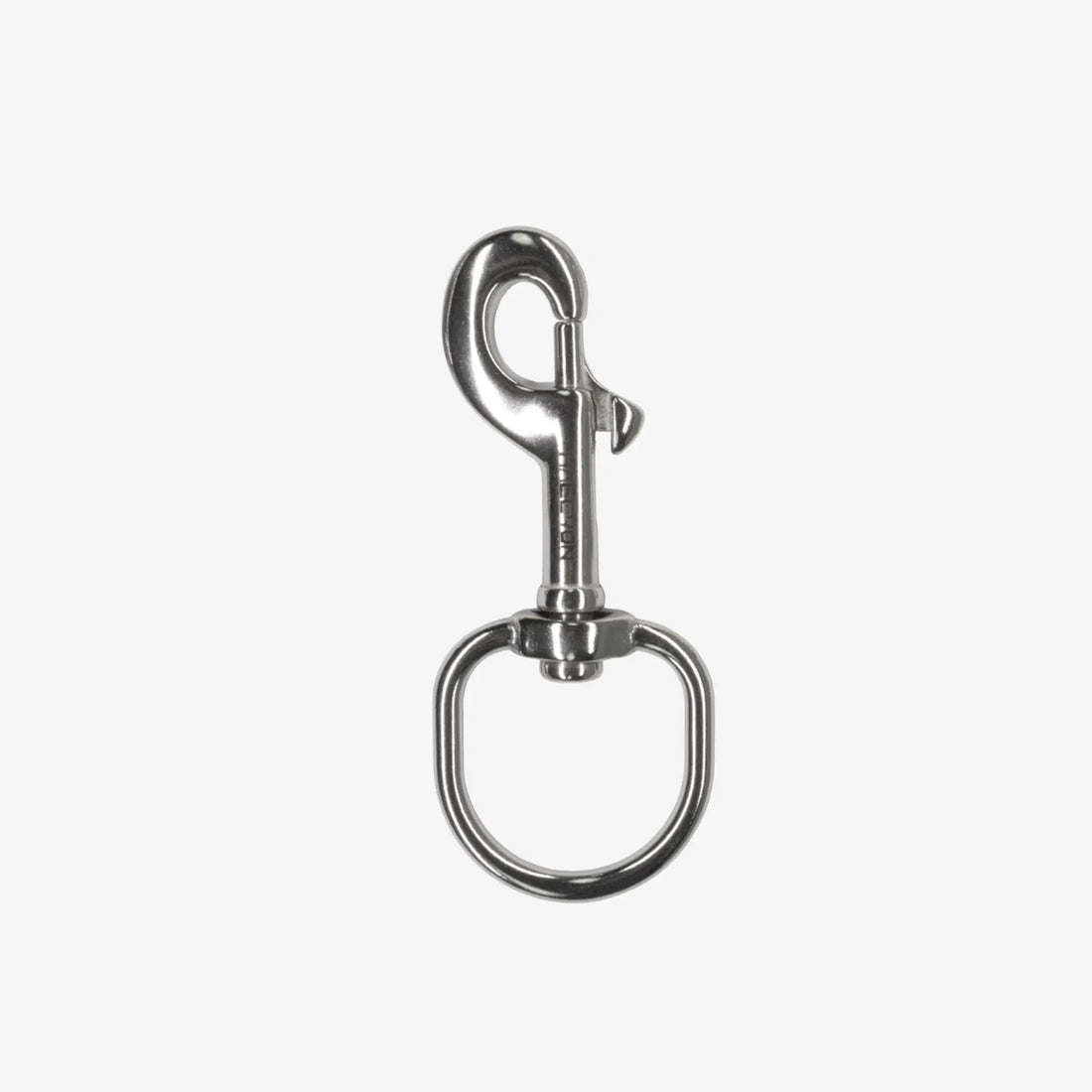 Metal clip with swivel eye on a white background