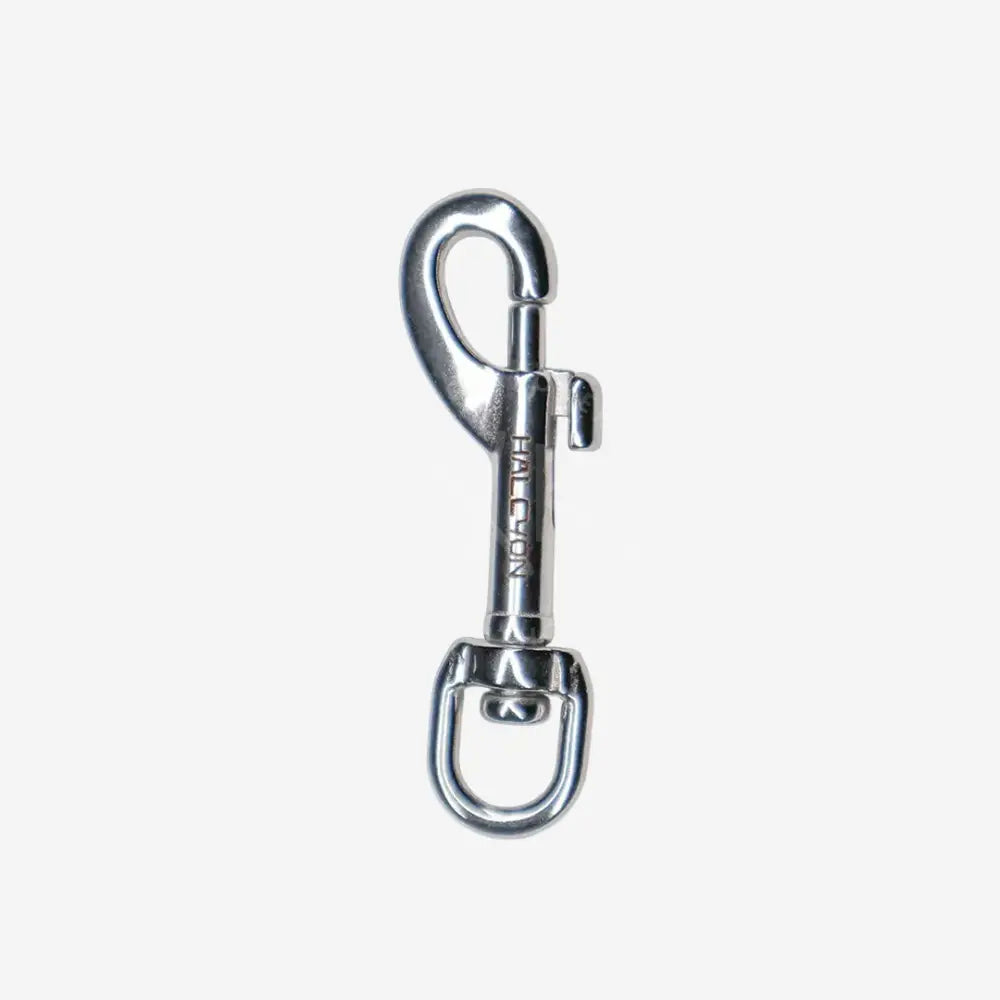 Metal clip with swivel eye on a white background