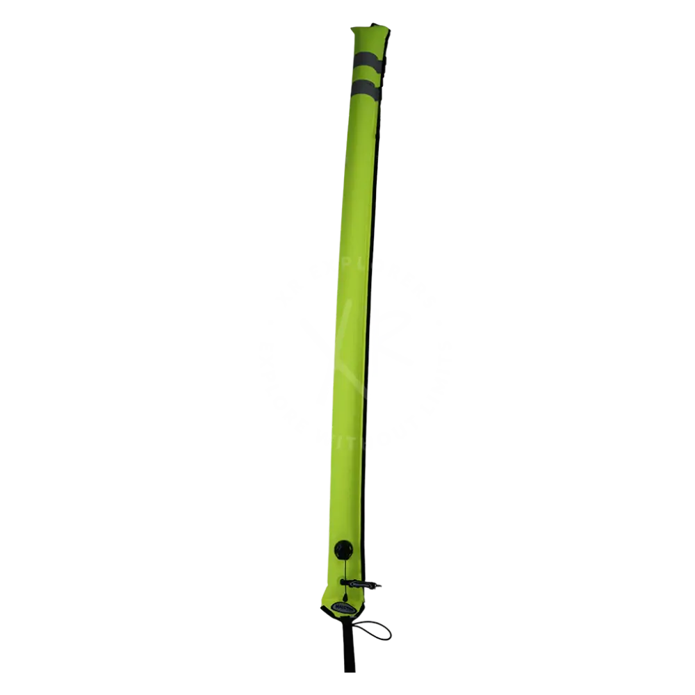 Halcyon closed circuit smb 1m neon green inflatable boat pole with black reflective stripes and pump attachment base