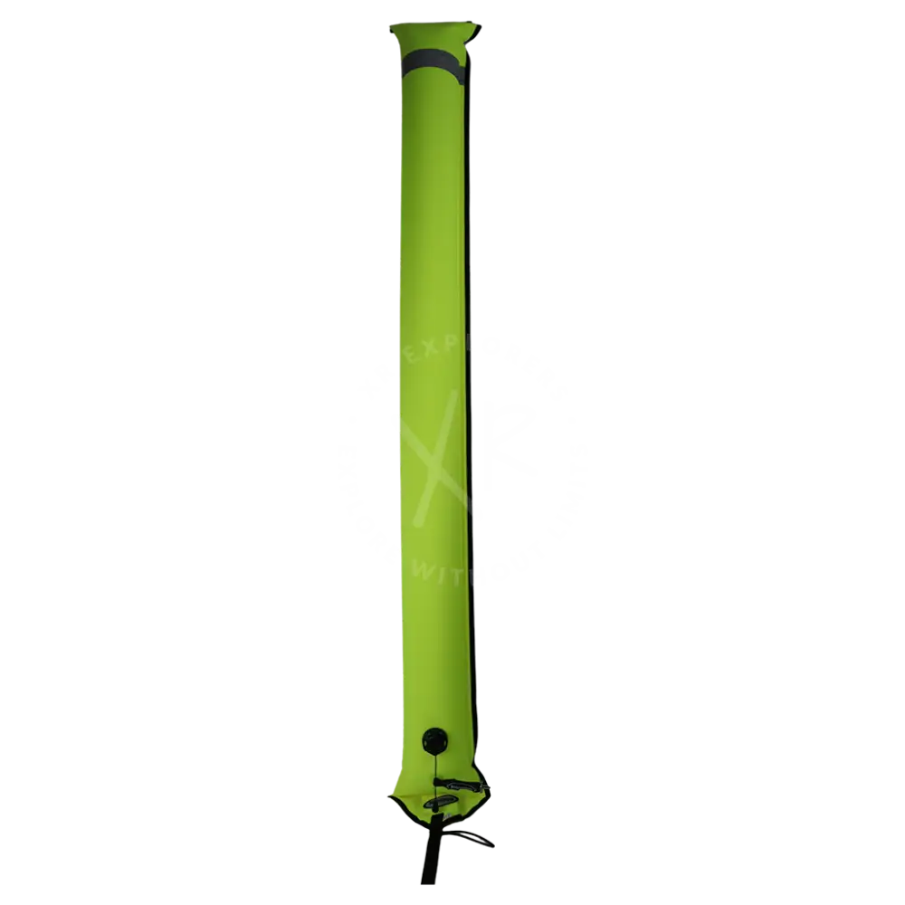 Halcyon closed circuit smb 1m bright lime green inflatable diver alert marker with black reflective stripe and valve