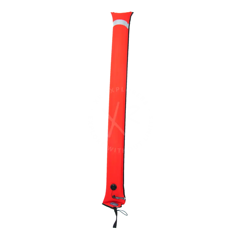 Halcyon closed circuit smb 1m bright red inflatable diver alert marker with reflective white stripe and black valve