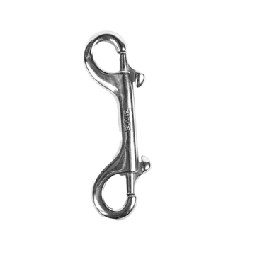 A double ender clip made of silver stainless steel with a stamped '316SS' marking.