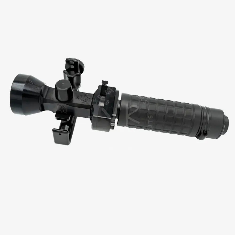 Black halcyon focus 2.0 primary light tactical flashlight with textured grip and adjustable mounting bracket