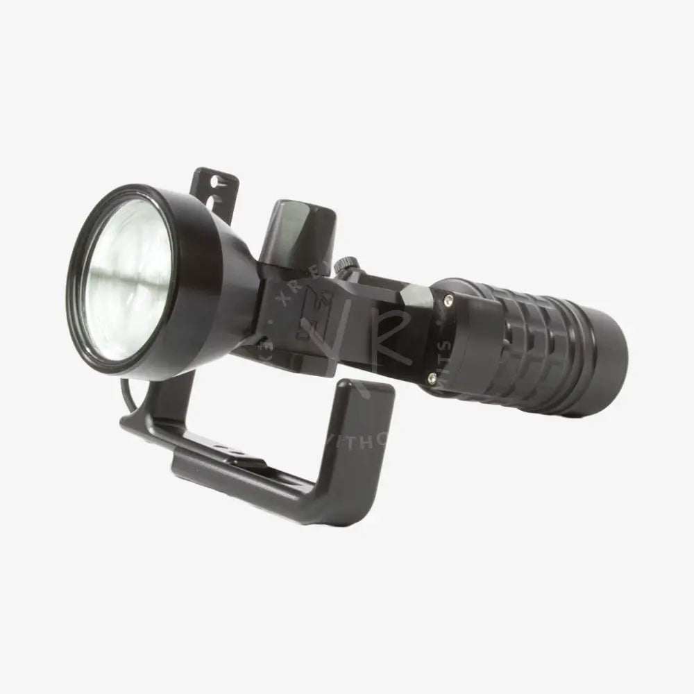 Halcyon focus 2.0 primary light black tactical spotlight with textured grip and integrated mounting bracket