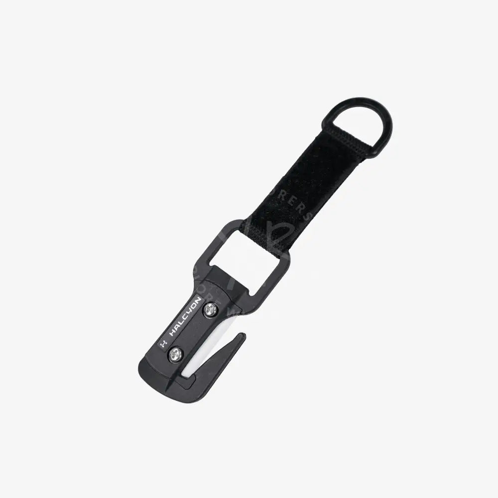 Black halcon halcyon line cutter with a sturdy metal blade and adjustable strap for car window cutting