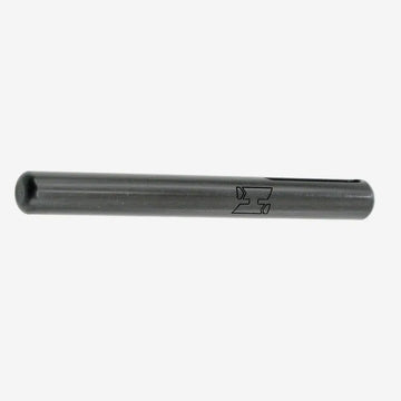 A silver-colored metal long hose stick for diving, with the Halcyon logo engraved on one end.