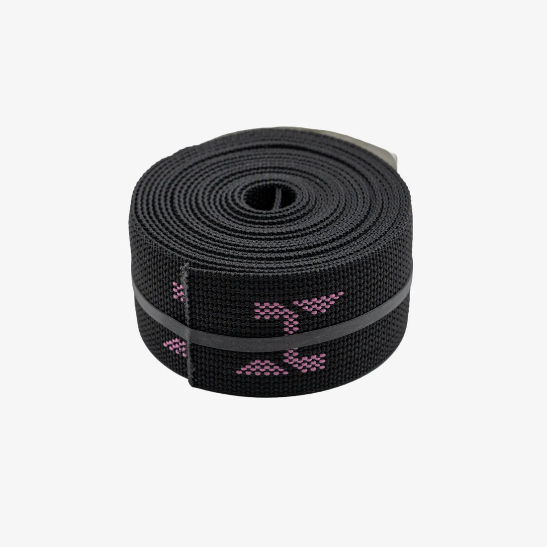 Four black straps with colorful 'H' logos on a white background