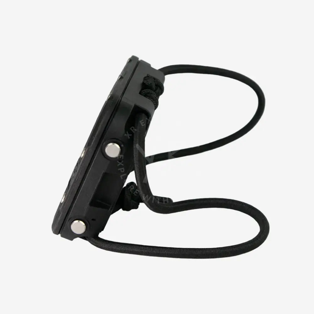 Black plastic wrist-mounted device with black elastic strap and silver buttons from halcyon symbios complete ecosystem bundle