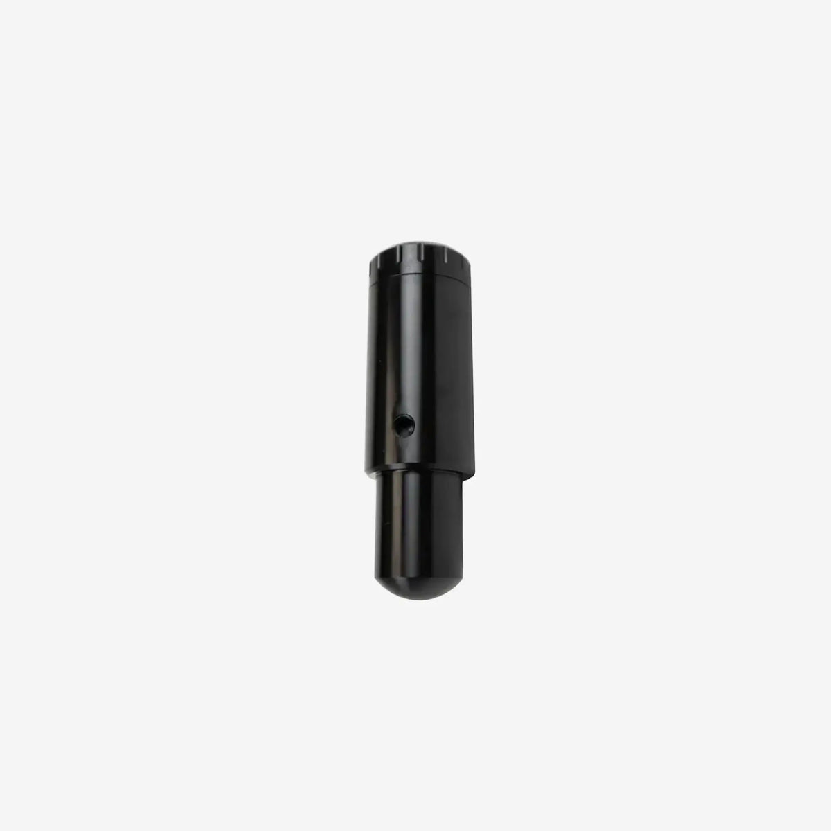 Black cylindrical metal halcyon vector pro fin accessory canister with textured top for storage and weighting