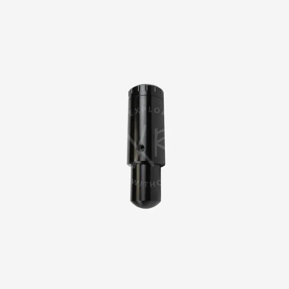 Black cylindrical metal halcyon vector pro fin accessory canister with textured top for storage and weighting
