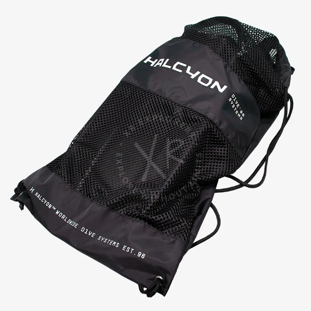 A pair of black Halcyon Vector Pro fins positioned vertically on a white background.