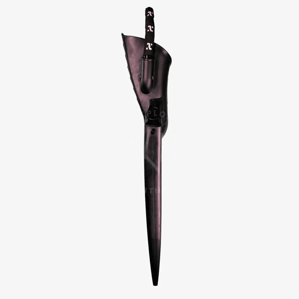Black plastic halcyon vector pro fins with adjustable ballast and monprene textured grip handle shown from back side