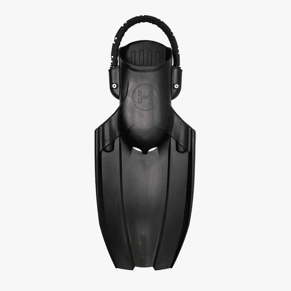Halcyon Vector Pro fins in black plastic with reinforced foot straps and adjustable ballast for diving use