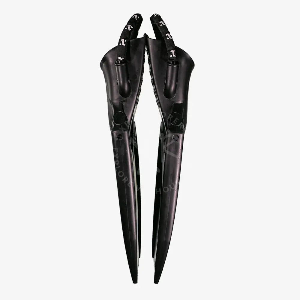 Black Halcyon Vector Pro scuba diving fins with adjustable ballast and Monprene textured grip handles