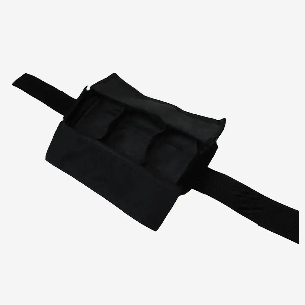 Black halcyon zero gravity weight pouch with adjustable straps and three padded compartments for diving