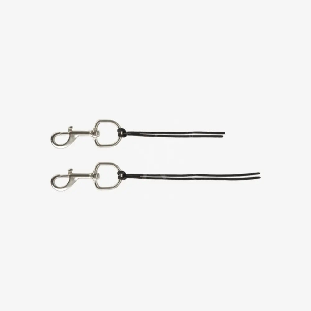 Silver-toned metal dog leash attachments with sleek polished finish and sturdy d-ring for harness with carabiner use