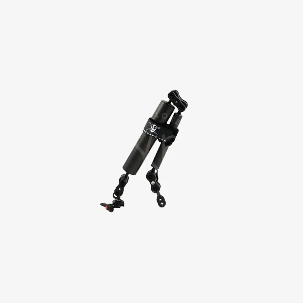 Black adjustable tripod with skull and crossbones logo on central column from kit velcro product line