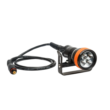 Led solaris nextgen head only black and orange underwater diving light with four bright led bulbs and durable housing
