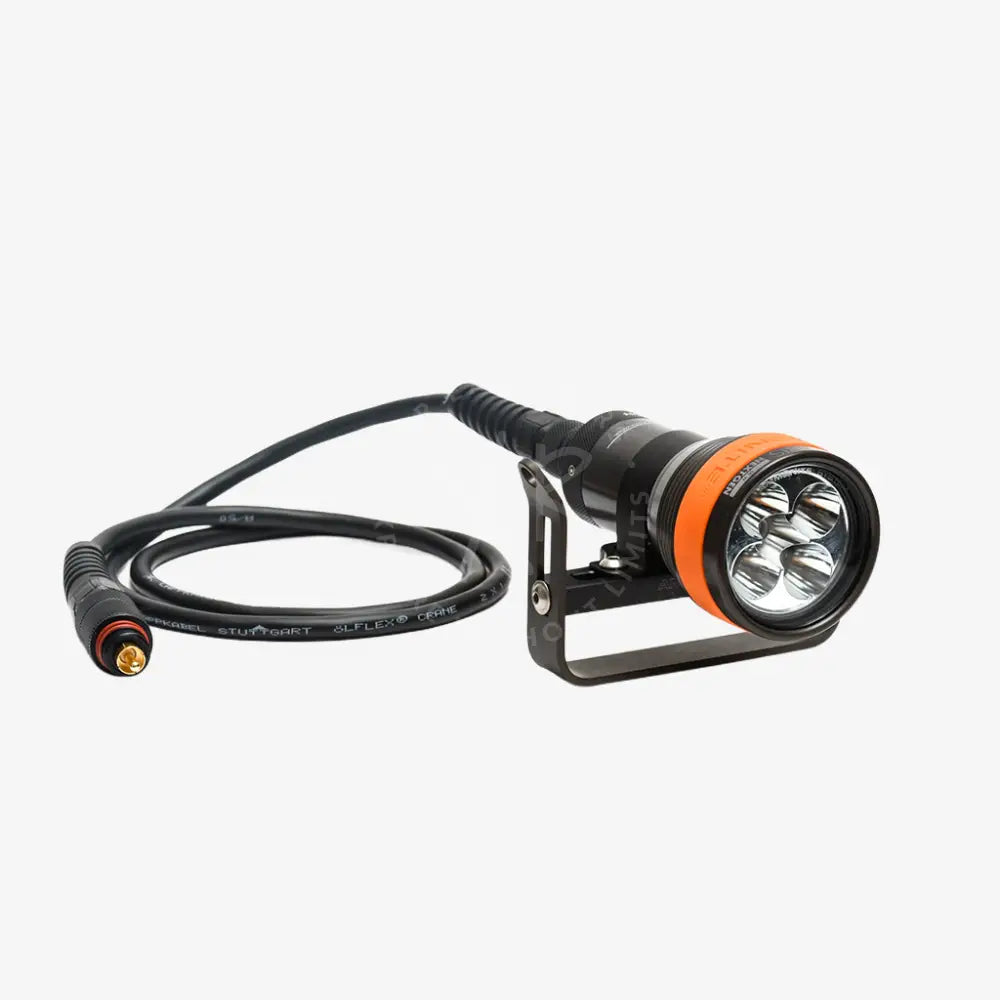 Led solaris nextgen head only black and orange underwater diving light with four bright led bulbs and durable housing