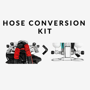Complete set of 5 Divesoft LP hoses for Liberty Heavy 7L to 3L conversion.
