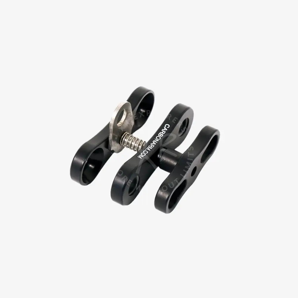 Long clamp black carbon fiber underwater clamp with silver spring and threaded adjustment mechanism visible