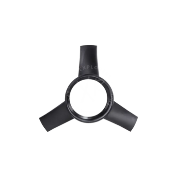 Black metallic three-pronged marine propeller blade with central hub for go dpv underwater propulsion system