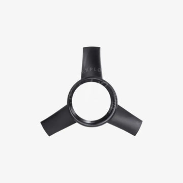 Black metallic three-pronged marine propeller blade with central hub for go dpv underwater propulsion system