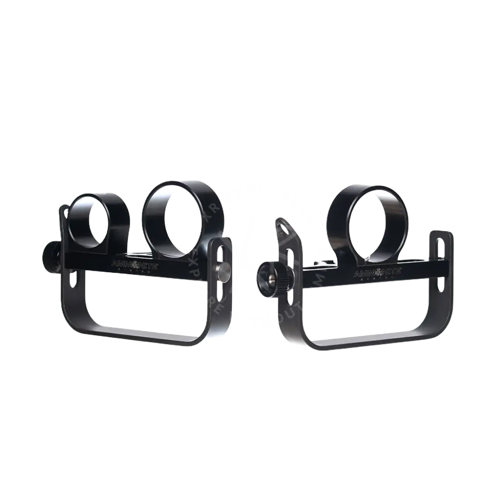 Black metal modular goodman handle rifle scope mounts with matte finish and adjustable clamps