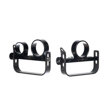 Black metal modular goodman handle rifle scope mounts with matte finish and adjustable clamps