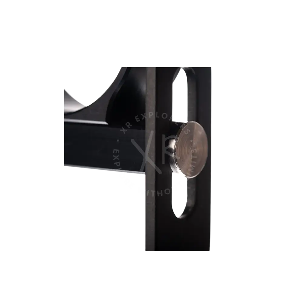 Black magnetic mount with circular metallic button for modular goodman handle accessory use