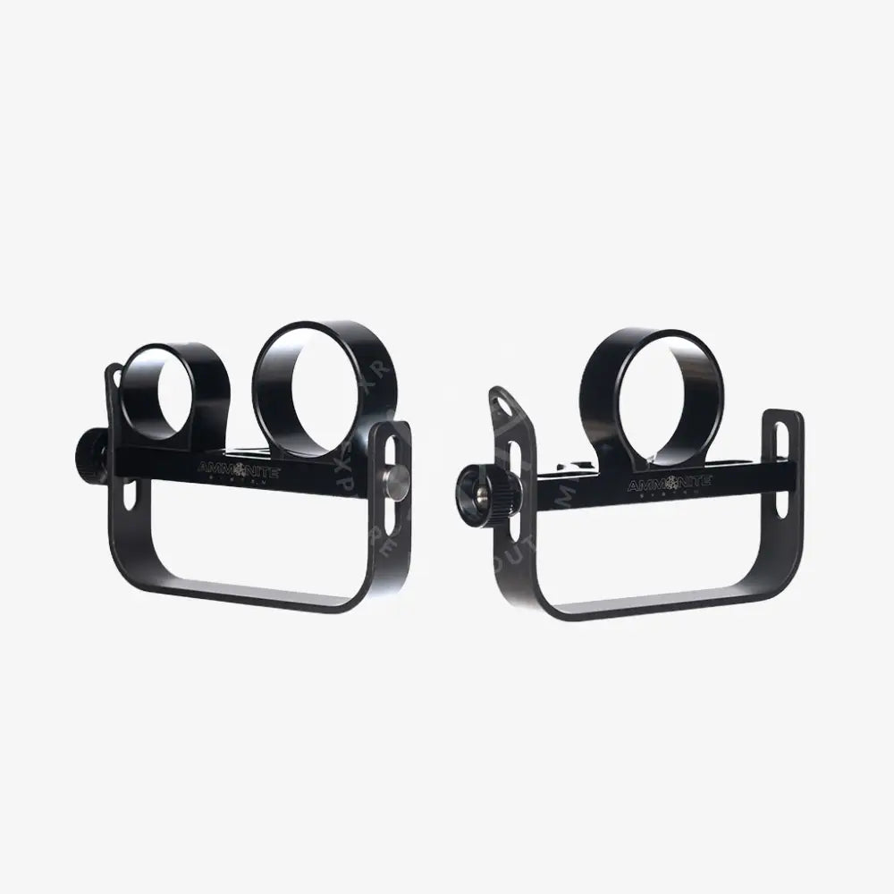 Black metal modular goodman handle rifle scope mounts with matte finish and adjustable clamps