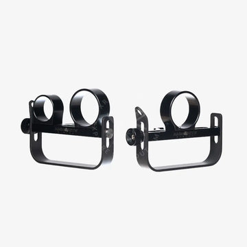 Black metal modular goodman handle rifle scope mounts with matte finish and adjustable clamps