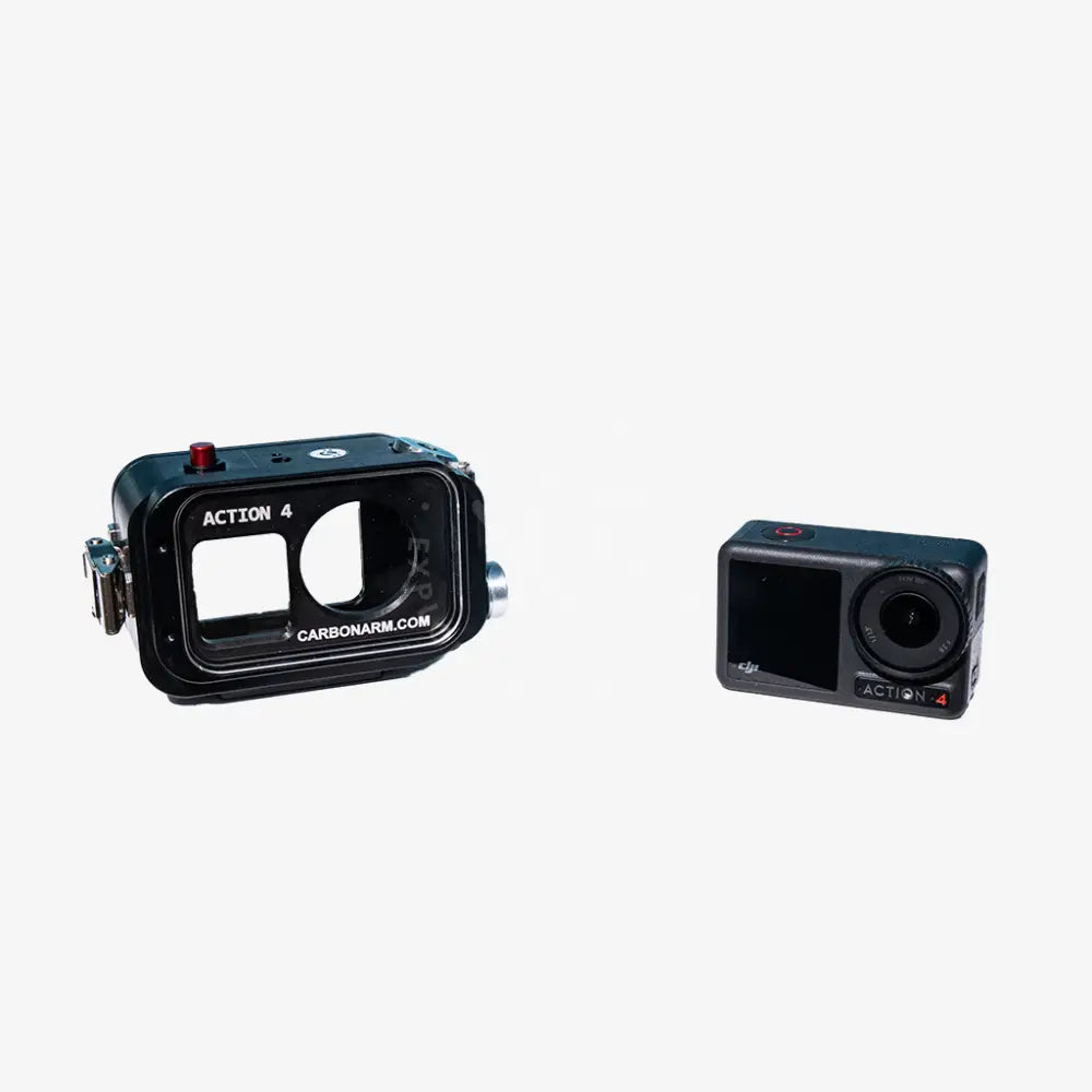 Black carbonarm waterproof housing for dji action 4 osmo action camera for underwater protection