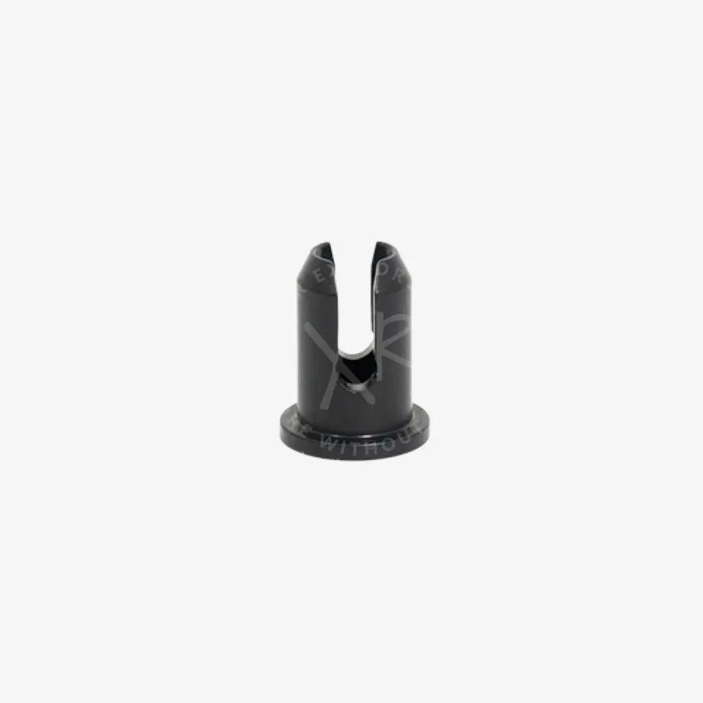 Black plastic quick release male starting base clip with two upward-facing prongs and central screw hole