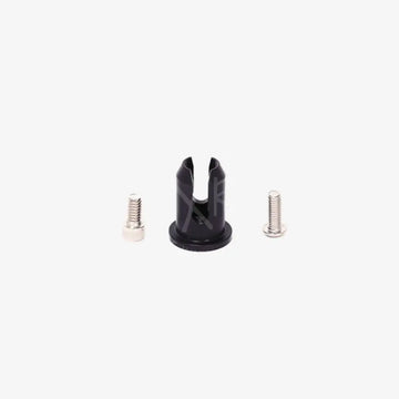Black plastic quick release male starting base with two silver screws for secure mounting and easy installation