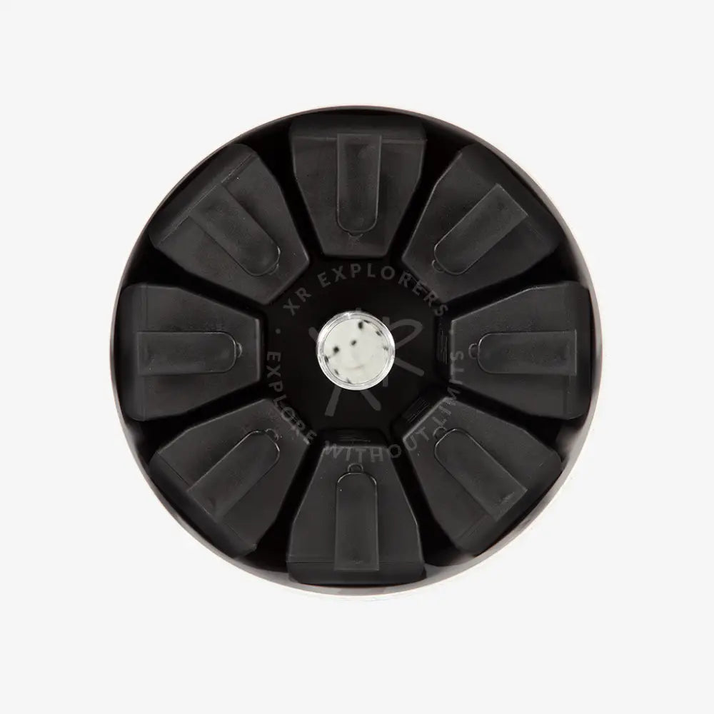 Black circular Seacraft air-travel battery with eight compartments and central silver button modular IATA compliant