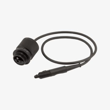An image of the Seacraft E/O output cable adapter, showing a black cable with a connector on each end.